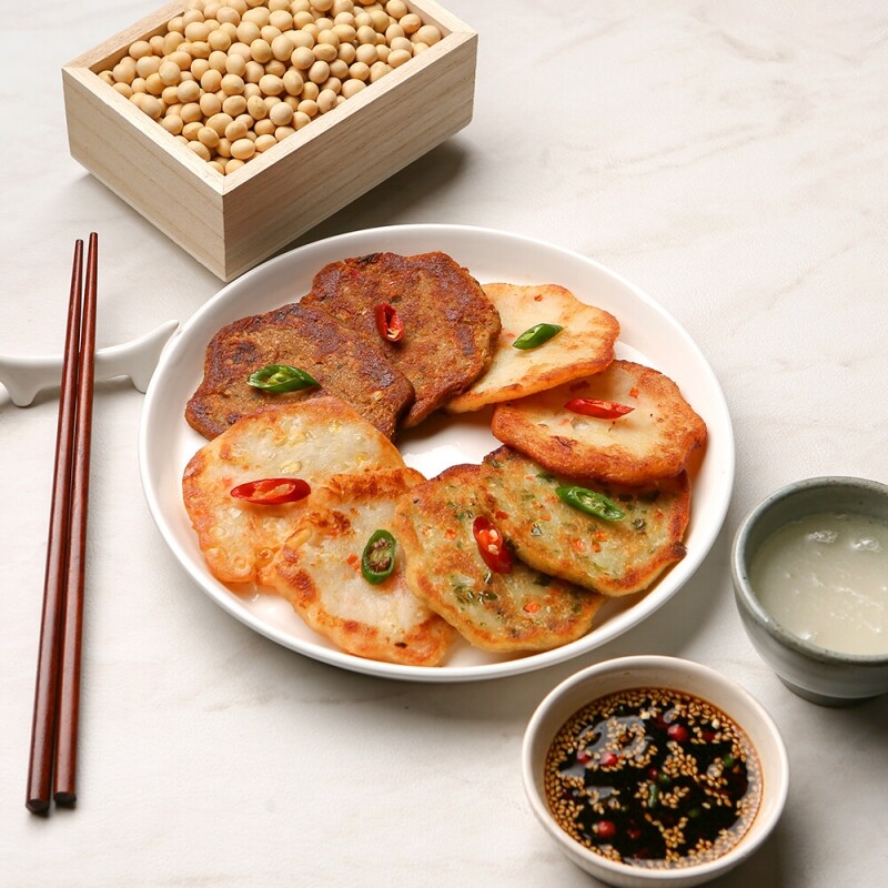 해모운,홍천콩 생비지전 4종(감자,옥수수,녹두,고추)/홍천콩 100% 냉동간편요리 300g/해모운